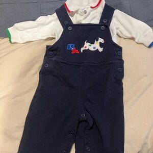 Florence Eiseman Navy Overalls with White Shirt